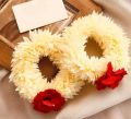 Artificial Gajra Flower kangan for Wedding Jewellery Reuseable White with Red Flower. 