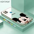 Hontinga for Infinix Hot 10S NFC Back Cover（Free Lanyard）Luxury 6D Plating Cartoon Cute Mouse Side Pattern Case Soft Silicone Square Phone Cases. 