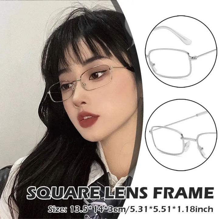 Korea Style Small Narrow Rectangle Glasses Women Girl Retro Clear Lens ...