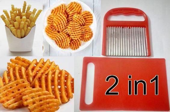 Chips Cutter Slicer with Cutting Board Finger Potato Chips Cutter Slicer