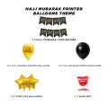 Hajj Mubarak Card Banner With Printed Hajj Mubarak Balloons Muslim Islamic Decorations Printed Balloons Set For Surprise Celebration Welcome Party On Arrival From Saudi Arabia Muslims Parties Décor. 