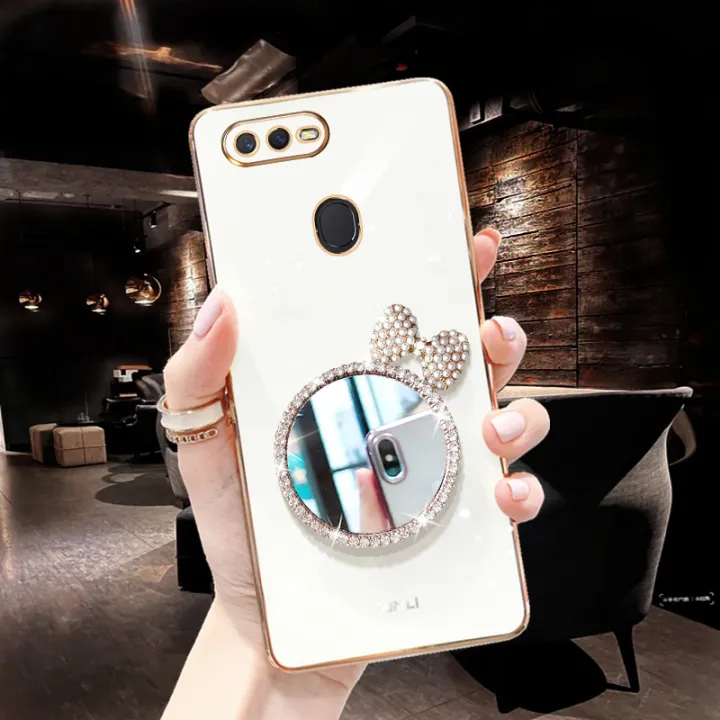 For%20OPPO%20A5s%20Back%20Cover%20+%20Bowknot%20Makeup%20Mirror%20Fashion%20Shiny%20Plating%20Square%20Bumper%20Bling%20Girls%20Phone%20Case%20Soft%20TPU%20Silicone%20Shockproof%20Back%20Cover%20-%20Image%202