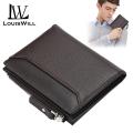 LouisWill Men Wallets Leather Men Bags Short Wallets Bifold Clutch Wallets Crocodile Pattern Wallets Travel Purses Coin Pouch ID Credit Cards Holders for Business, Travel, Office. 