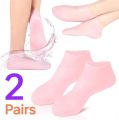 1 Pair Silicone Socks Moisturizing Gel Heel Socks Exfoliating And Preventing Dryness Foot Skin Rejuvenation Foot Care Elastic Socks (Free Size). 