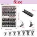 D Curl DIY Eyelash Extension Kit Black 9-16mm Natural Look Cluster Lash Individual Lashes for Self Application at Home. 