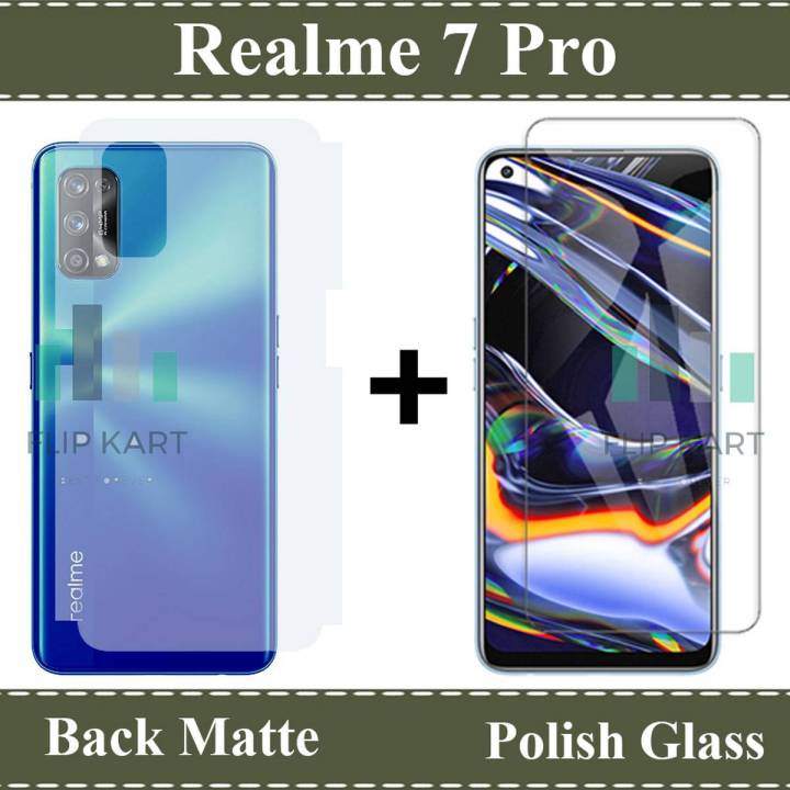 Realme 7 Pro Glass Protector Tempered Glass Screen Protection Polish Glass + Back Matte Protector Soft Skin Sheet Soft Film Protector For Realme 7 Pro
