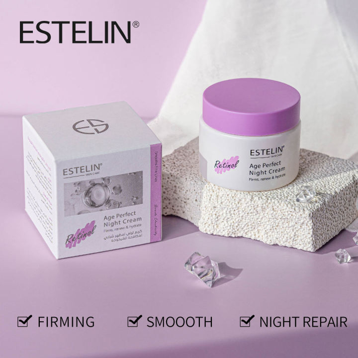 ESTELIN Skin Care Retinol Age Perfect Firms Renew & Hydrate Night Cream 50g- ES0226