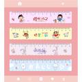 With wavy line ruler cartoon transparent plastic drawing measuring ruler primary school students with Korean cute cartoon children's examination special multi-functional stationery simple he acrylic material multi-functional. 