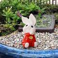Chinese Style Rabbit Statue Small Bunny Figurine Sculpture for Table Year Decoration , 4cmx1.9cm. 
