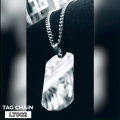 [LT002] Plain Silver Stainless Steel Tag Chain Pendant Necklace for Men Stainless Steel Daily Wear Plain Silver Tag Pendant Necklace for Men and Boys. 