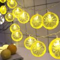 1.5m Fruit Lemon Slice String Lights 10 LED Flashing Garland Hanging Lamp Battery Powered Indoor Outdoor Lighting Night Light--green--. 