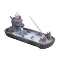Ceramic Backflow Dragon Incense Burner Cones Stick Holder Censer Home Ornament. 
