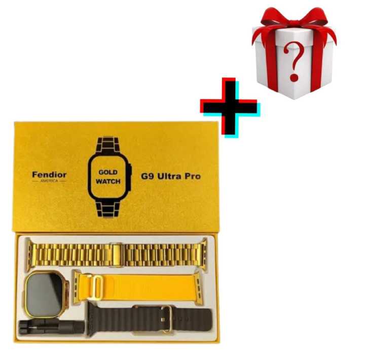 G9 Ultra Pro / S9 Ultra Max Smart Watch / Chain Strap - Golden Edition - 2.02 Inch Big Display - Bluetooth Calling - All Fitness Tracking Features - Latest Model