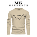 MK Garments - T Shirt Men Autumn  Men Long Sleeve T-shirt Stripe Shirt New Tshirt T Shirts O-Neck Casual  Black. 