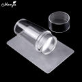 Monja 4 Colors Silicone Nail Art Stamper French Nails Pattern Transfer UV Gel Polish Stamping Templates Scraper Tool Manicure. 