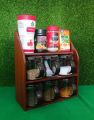 "Premium Wooden Spice Rack Organizer & Masala Rack Set with Jars | Wall Mountable Spice Rack and Masala Boxes for Kitchen | Wood ". 