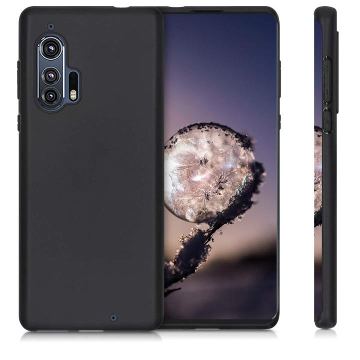 Motorola Edge Plus/Edge + Case Soft TPU Slim Smooth Flexible Protective Phone Cover Moto Edge +  Black Matte