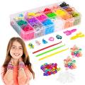 Colorful Rubber Loom Bands, Creative Mega Rubber Bands Refill Kit Jewelry Necklace Bracelet Making Kit Clips Hooks Tool for Girls Art DIY Craft. 