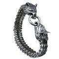 Wolf Bracelet Fenrir Head Viking Stainless Men's. 