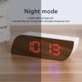 Digital Mirror Clock LED Night Lights Temperature Snooze Function Alarm Clocks USB Table Desk Clock Home Decor Battery Use. 