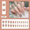 24Pcs pearl False Nails With Glue Elegant Art Design Wearable Fashion Beautiful Press On Artificial Nails For Girl Women. 