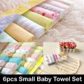 1 Pack of 6 pcs Infant Newborn Bath Towel Washcloth Children Handkerchief. 