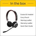 Jabra Evolve 65 MS Wireless Headset, Stereo – Includes Link 370 USB Adapter – Bluetooth Headset with Industry-Leading Wireless Performance, Advanced Noise-Cancelling Microphone, All Day Battery. 