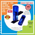 Shiny s-722 size 14x38 mm Handy stamp  Shiny s722 pocket stamp with custom nylon rubber printing. 