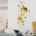 3D Mirror Wall Decor, Round Acrylic Mirror, 3D Wall Decor Peel and Stick Wall Stickers for Living Room Bedroom Bathroom. 