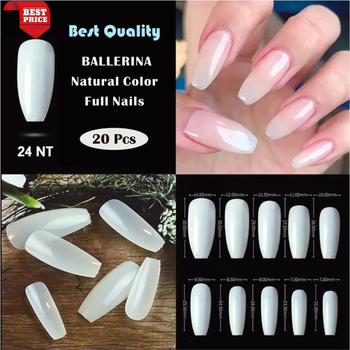20pcs Best Quality Artificial BALLERINA Natural Color Full Nails