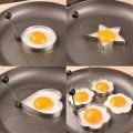 Egg Ring 4pcs Different Shapes Stainless Steel Fried Egg Molds with Handle Omelet Mold Non Stick Fried Egg Ring Metal Kitchen Cooking Tool for Breakfast. 