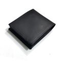Brown & Black Leather Wallet For Men Three Compartment Bifold Wallet. 