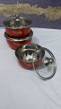High Quality Stainless Steel Fancy Bowl Set With Glass Lid Pack Of 3 Pcs. 