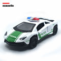 Diecast Metal Car 1/38 White Super Cop Car Edition Front Doors Open Gallardo Mercilago- Size Approx. 4 inch - Collectible Pull Back Vehicle for Hobby Collection and Simulation Play by SZASELLS. 
