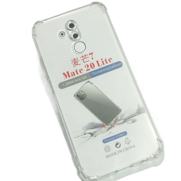 For Huawei Mate 20 Lite Shockproof Airbag Anti Shock Resistant Clear View Transparent Silicone Back Cover