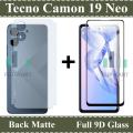 Tecno Camon 19 Neo Glass Protector 5D|10D|11D|21D|9D Glass Full Coverage + Back Protector Carbon Fiber Matte Soft Skin Sheet For Tecno Camon 19 Neo. 
