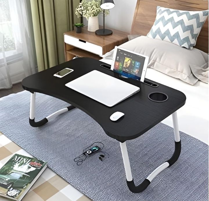 Wooden%20Gaming%20Laptop%20Table%20%7C%20Bed%20Foldable%20Stand%20Ergonomic%20Portable%20Drawing%20Notebook%20Reading%20Food%20Breakfast%20Serving%20with%20Inbuild%20Tablet%20and%20Cup%20Holder%20Slots%20-%20Image%204