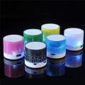 Mini Portable Bluetooth & Rechargeable Speaker with Light + SD Card + USB Supported Multi Color. 