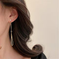 Enamel Water drop earrings Unique Water drop Luxury Chain tassel pendant earrings Chain tassel Black Ear piercing jewelry for Party Wedding Casual Gift Trendy accessories. 