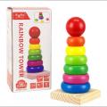 Plastic Rainbow Stacking Ring Toys for Kids, Baby Rings Toys 9 Pics Set. 