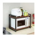 Mircowave Stand for Kitchen with Metal Frame and Wooden Shelf, Oven Stand Kitchen Organizer for Home. 