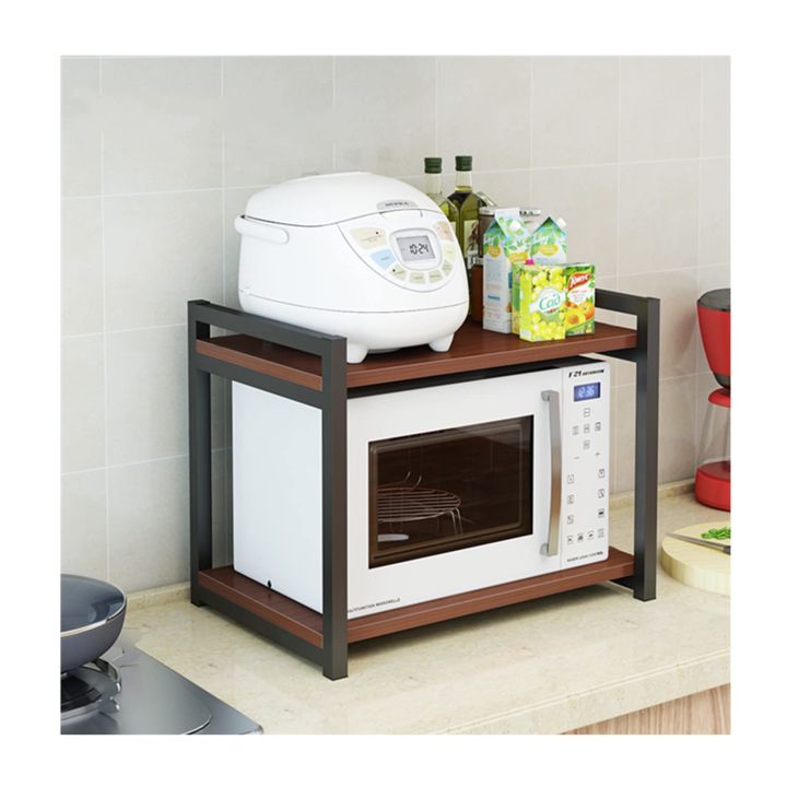 Mircowave%20Stand%20for%20Kitchen%20with%20Metal%20Frame%20and%20Wooden%20Shelf,%20Oven%20Stand%20Kitchen%20Organizer%20for%20Home%20-%20Image%202