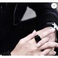 Men Rings Stainless Steel Square Signet Rings for Men, Pinky Thumb Ring for Dad Father Jewelry Gift for Him, Men's Ring for Boys. 