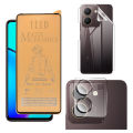 Vivo Y27s Hybrid film 9D/11D/21D Ceramic Matte Temper Fiber Nano Protector PUBG Gaming Unbreakable Anti-shock Sheet Glass + Transparent Hydrogel Film Clear Back Jelly Soft Protection Film Protector + 9H Back Camera Protector Gorilla Flexible For Y27s. 