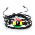 Jamaican Reggae Rock Singer Bob Marley Charm Bracelet Mens Punk Wrap Leather Bracelets Hip Hop Hand Jewelry Gift for Fans. 