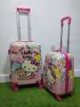18 and 20 inch Character travel suitcase with wheels Cartoon Travel bags for children rolling luggage carry on cabin trolley Hello Kitty travelling Kids trolley,kids luggage bags for travel,kids luggage trolley bags. 