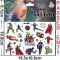 Marvel Spiderman Tattoo Sticker Action Figure Anime Iron Man Avengers Waterproof Tattoo Sticker For Boys Toys Kids Birthday Gift Hesitate Fauizi. 