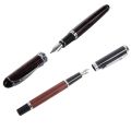 Jinhao X750 Deep Red Pen Medium Fine Nib Ink Fountain Pen Office Business & 8802 Woody Medium Nib Fountain Pen Red+Black. 
