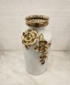1 Pcs- Ceramic Porcelain Vase 11" Golden flower | White, Black. 