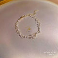 Tala 18K Gold Kyle Inspired - Double layer Pearl Flower Pendant Bracelet Exquisite packaging Fashion accessories. 